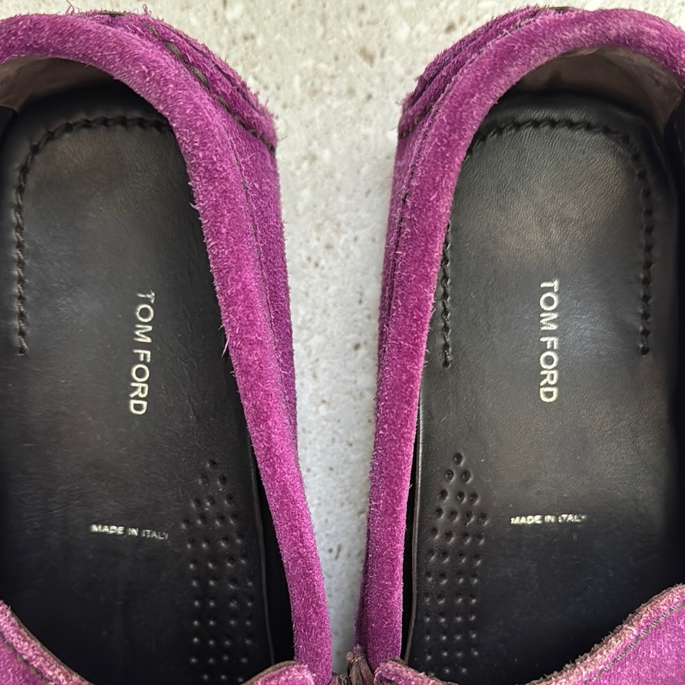 Tom Ford Men's Rich Purple Suede Loafers - Picture 2 of 6